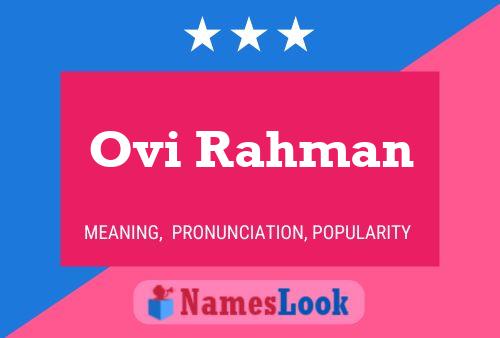 Ovi Rahman Name Poster