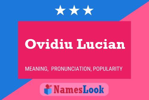 Ovidiu Lucian Name Poster