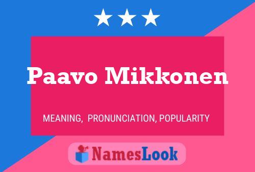 Paavo Mikkonen Name Poster