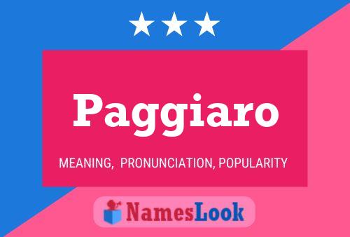 Paggiaro Name Poster