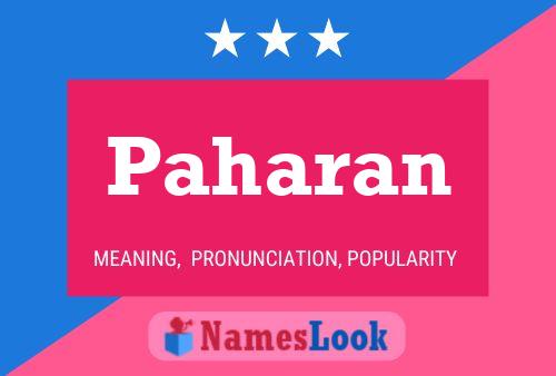 Paharan Name Poster