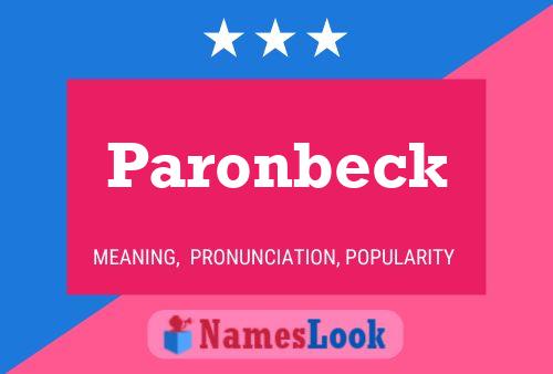 Paronbeck Name Poster