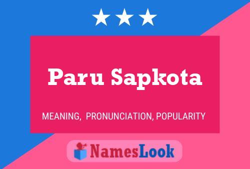 Paru Sapkota Name Poster