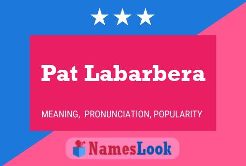 Pat Labarbera Name Poster