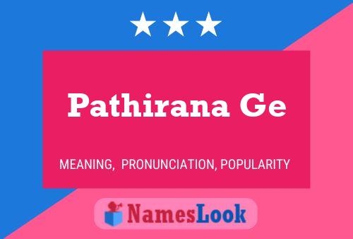 Pathirana Ge Name Poster