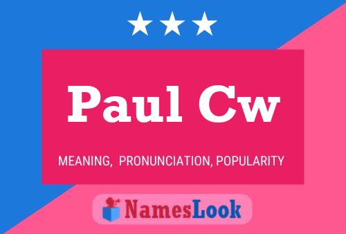 Paul Cw Name Poster