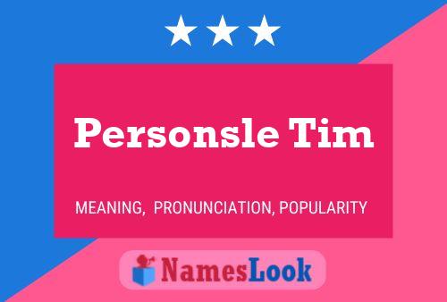 Personsle Tim Name Poster