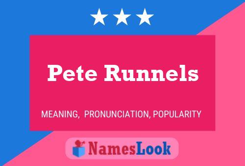 Pete Runnels Name Poster