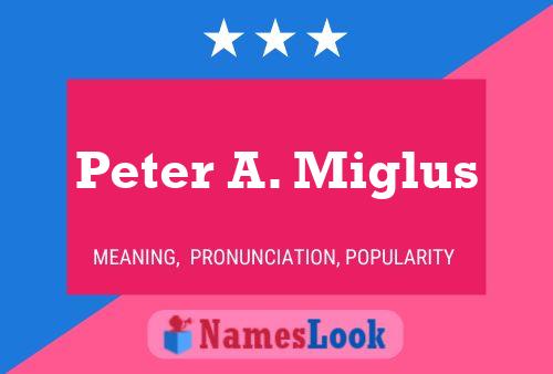 Peter A. Miglus Name Poster