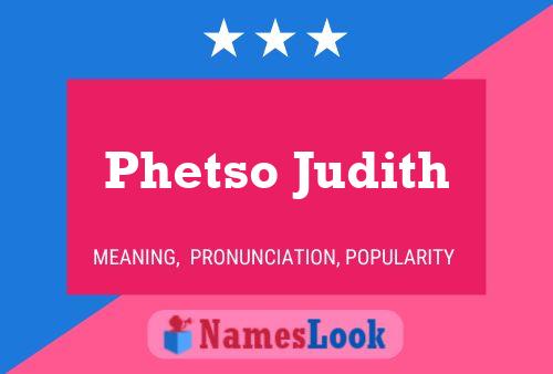 Phetso Judith Name Poster