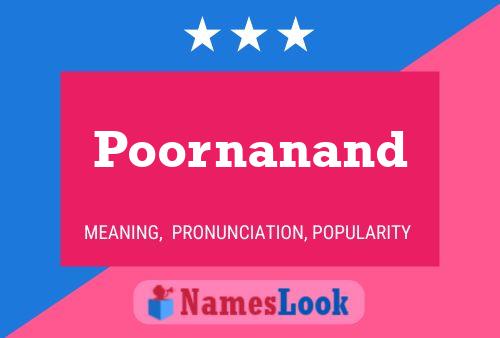 Poornanand Name Poster