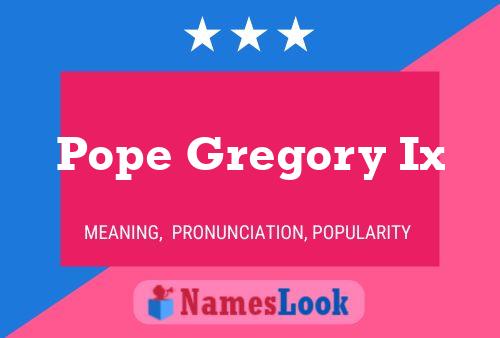 Pope Gregory Ix Name Poster