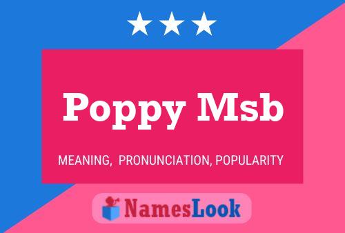 Poppy Msb Name Poster