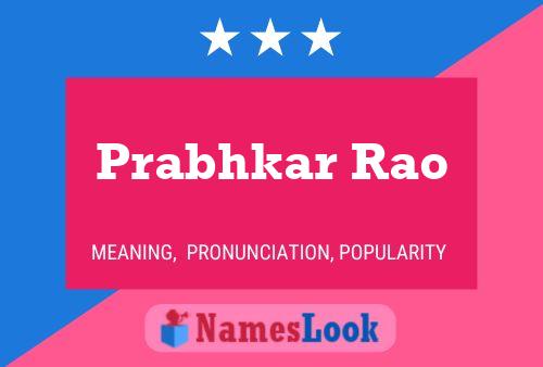 Prabhkar Rao Name Poster