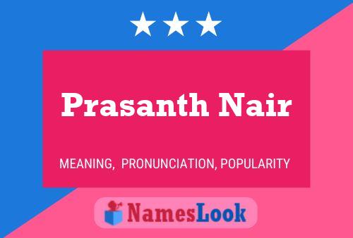 Prasanth Nair Name Poster