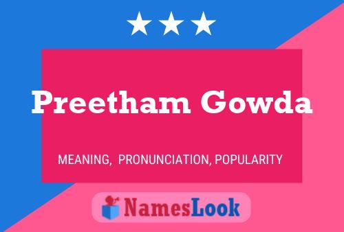 Preetham Gowda Name Poster