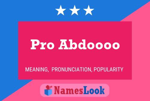 Pro Abdoooo Name Poster