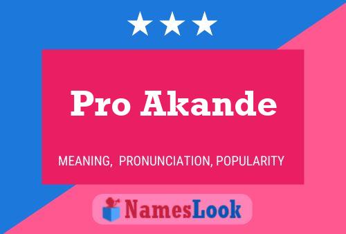 Pro Akande Name Poster