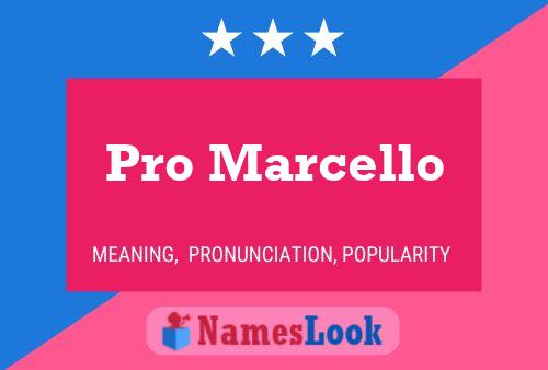 Pro Marcello Name Poster