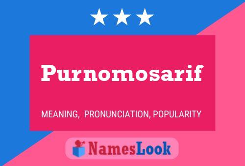 Purnomosarif Name Poster