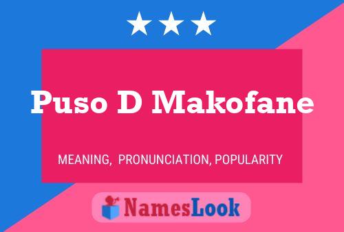 Puso D Makofane Name Poster