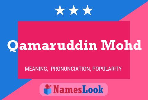 Qamaruddin Mohd Name Poster