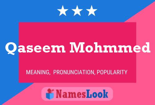 Qaseem Mohmmed Name Poster