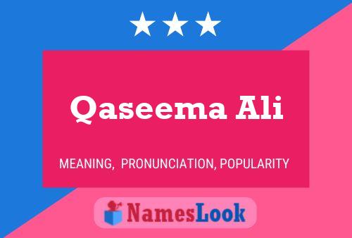 Qaseema Ali Name Poster