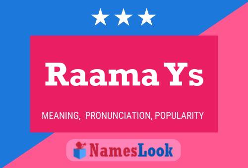 Raama Ys Name Poster