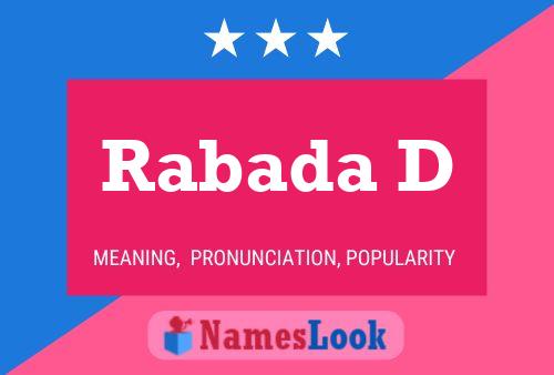 Rabada D Name Poster