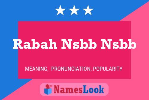 Rabah Nsbb Nsbb Name Poster