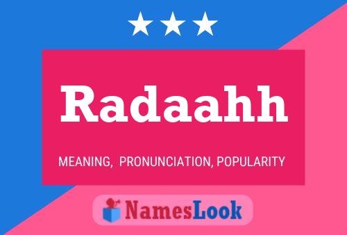 Radaahh Name Poster