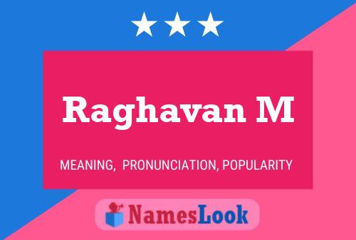 Raghavan M Name Poster