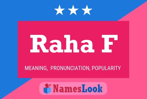 Raha F Name Poster