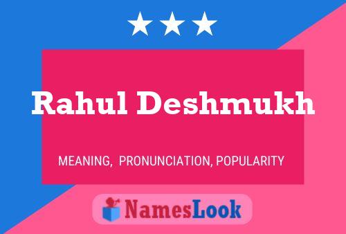 Rahul Deshmukh Name Poster