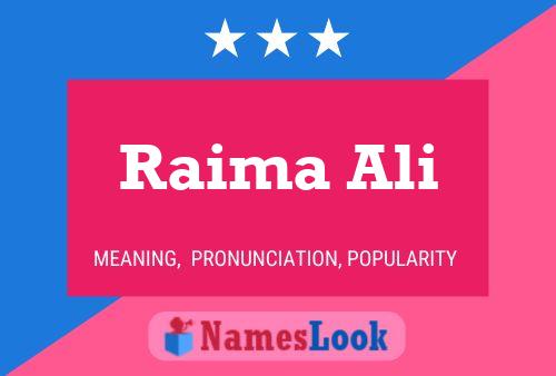 Raima Ali Name Poster