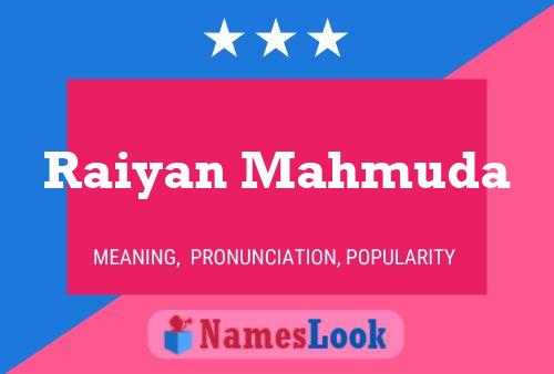 Raiyan Mahmuda Name Poster