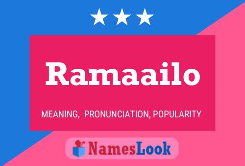 Ramaailo Name Poster