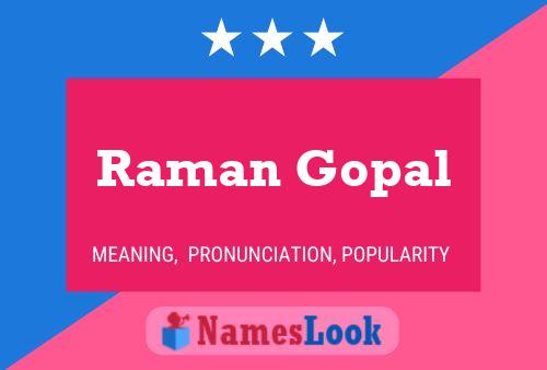 Raman Gopal Name Poster