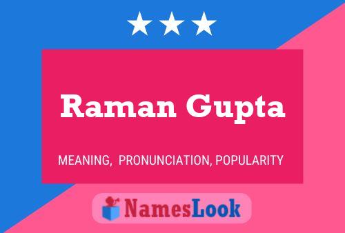 Raman Gupta Name Poster