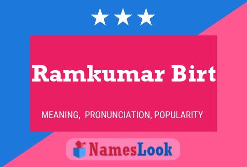 Ramkumar Birt Name Poster