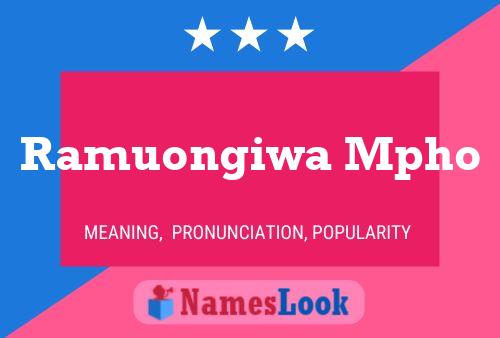 Ramuongiwa Mpho Name Poster