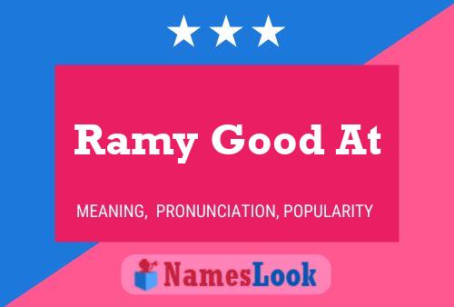 Ramy Good At Name Poster