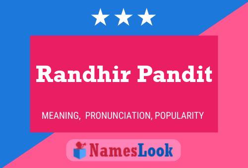 Randhir Pandit Name Poster