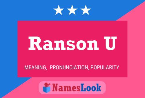 Ranson U Name Poster