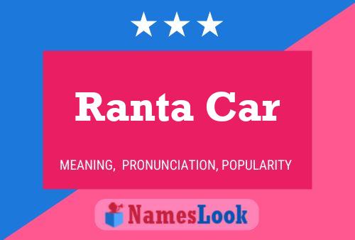 Ranta Car Name Poster