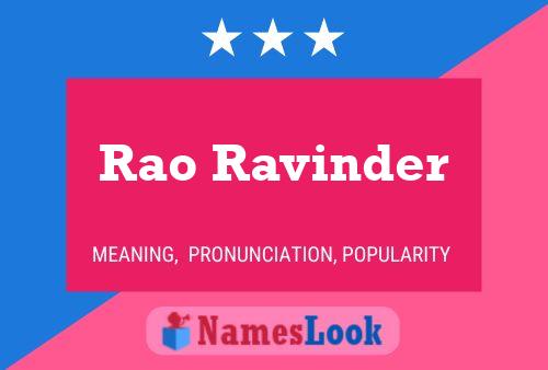 Rao Ravinder Name Poster