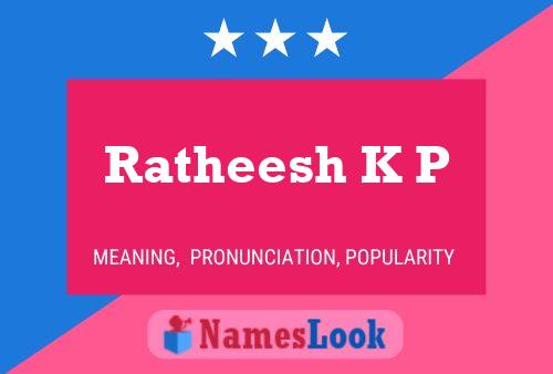 Ratheesh K P Name Poster