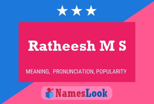 Ratheesh M S Name Poster