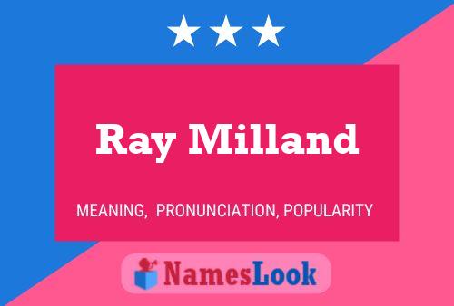 Ray Milland Name Poster